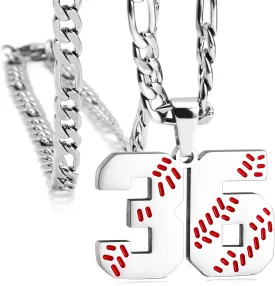 Personalized Jersey Number Necklaces for Mens,Athletes Stainless Steel Sport Number Pendant Chain for Boys Baseball/Softball Team Inspiration Jewelry with Gifts