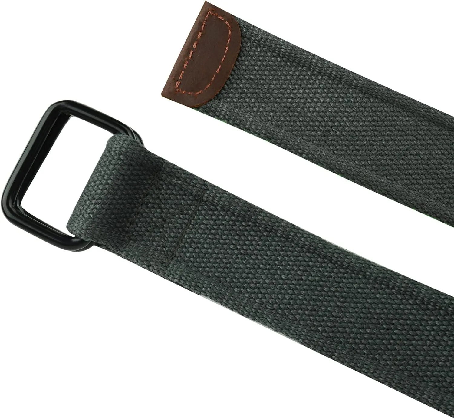 Plus Size 39-75'' Long Double Ring Big Mens Canvas Fabric Cloth Belts Black