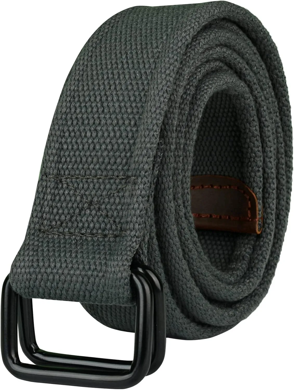 Plus Size 39-75'' Long Double Ring Big Mens Canvas Fabric Cloth Belts Black