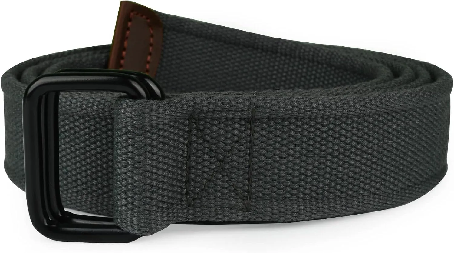 Plus Size 39-75'' Long Double Ring Big Mens Canvas Fabric Cloth Belts Black