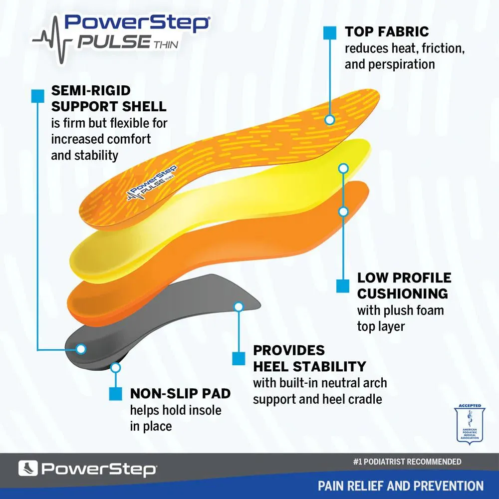 PowerStep Pulse Thin Insoles