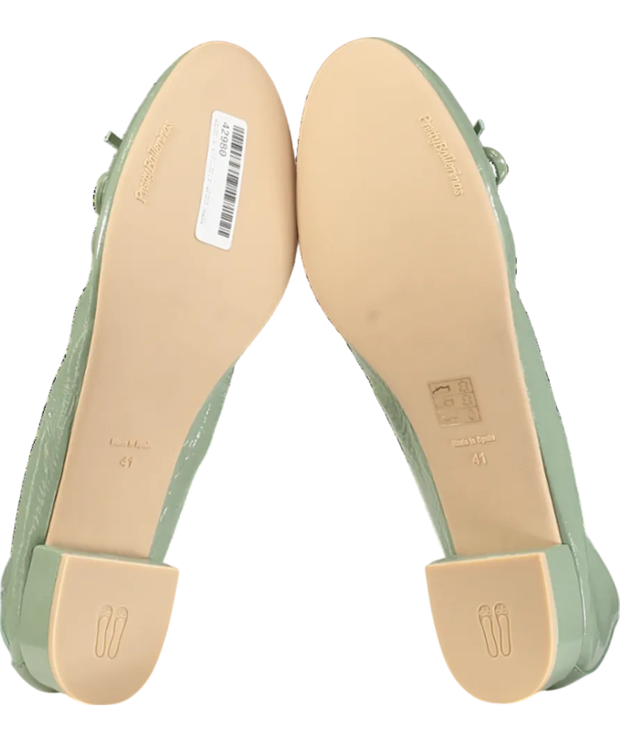 Pretty Ballerinas Green Gretschen Ballerina Pumps UK 8 EU 41 👠