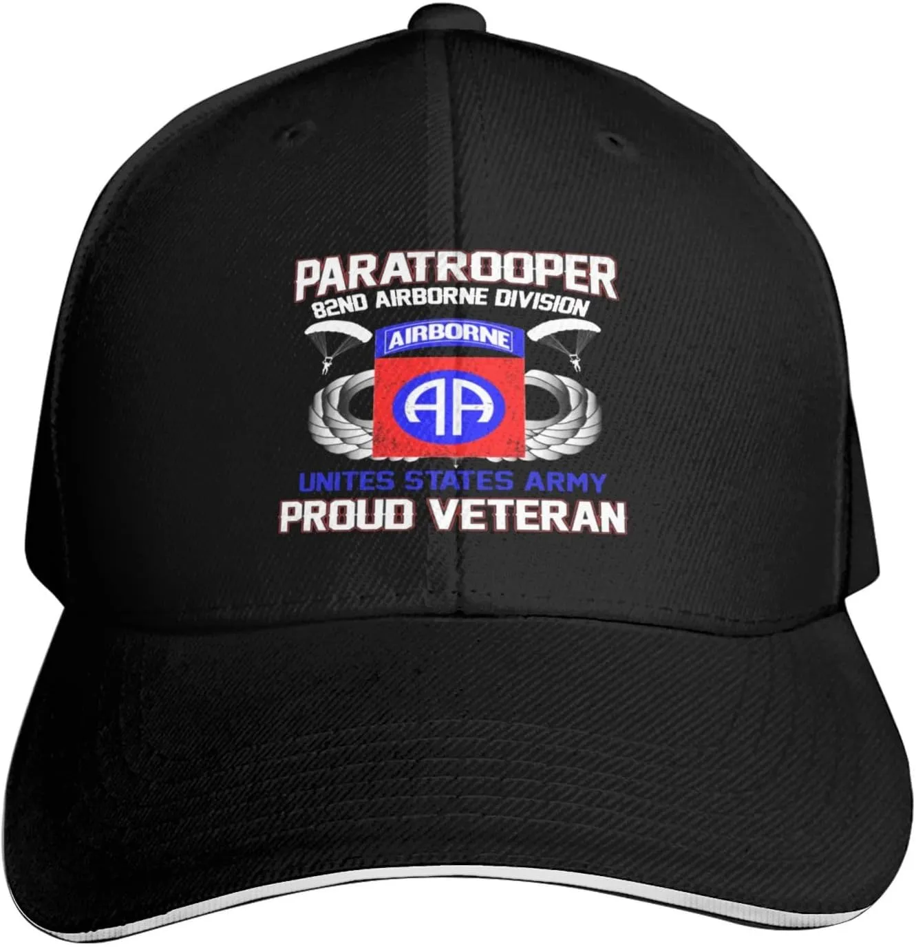 Proud-Paratrooper-Veteran-82nd-Airborne-Div Baseball Cap Sandwich Caps Dad Hat Black Casquette