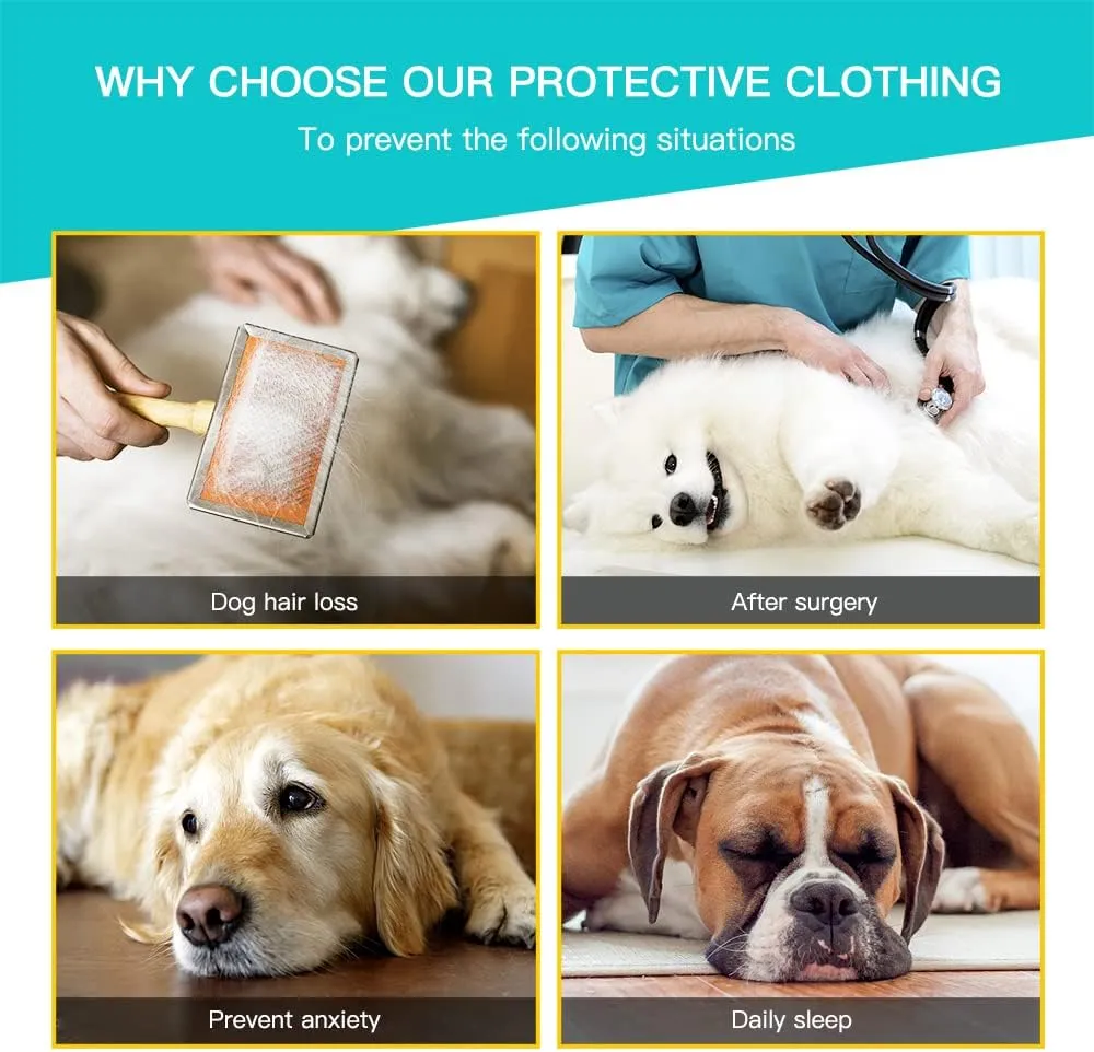 Puppy Onesies for Surgery Recovery - Small Dogs Pjs After Surgery Anti Shedding Suit for Large Dogs (M, Lake Grey)