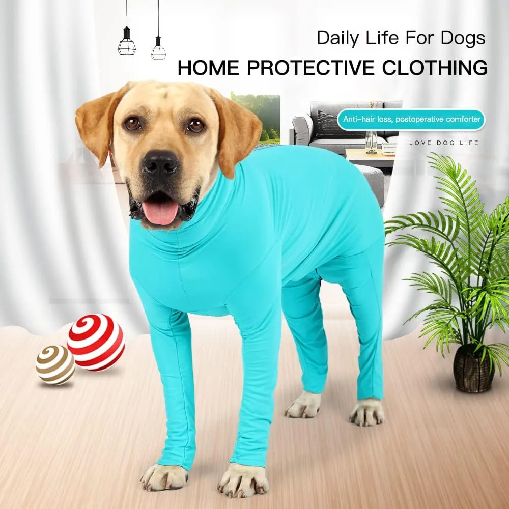 Puppy Onesies for Surgery Recovery - Small Dogs Pjs After Surgery Anti Shedding Suit for Large Dogs (M, Lake Grey)