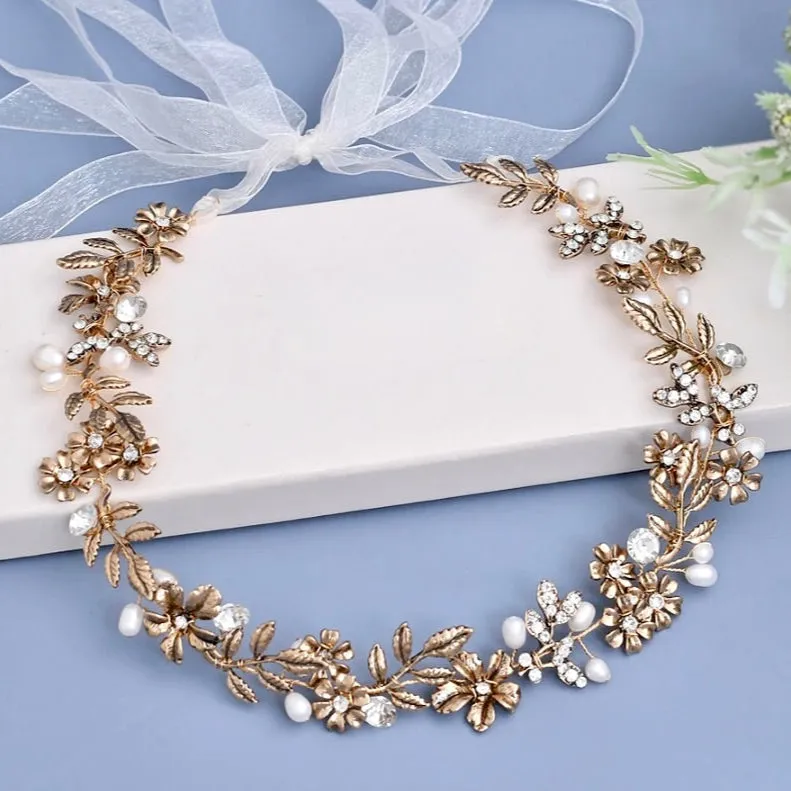 "Avalon" - Vintage Pearl and Rhinestone Bridal Belt