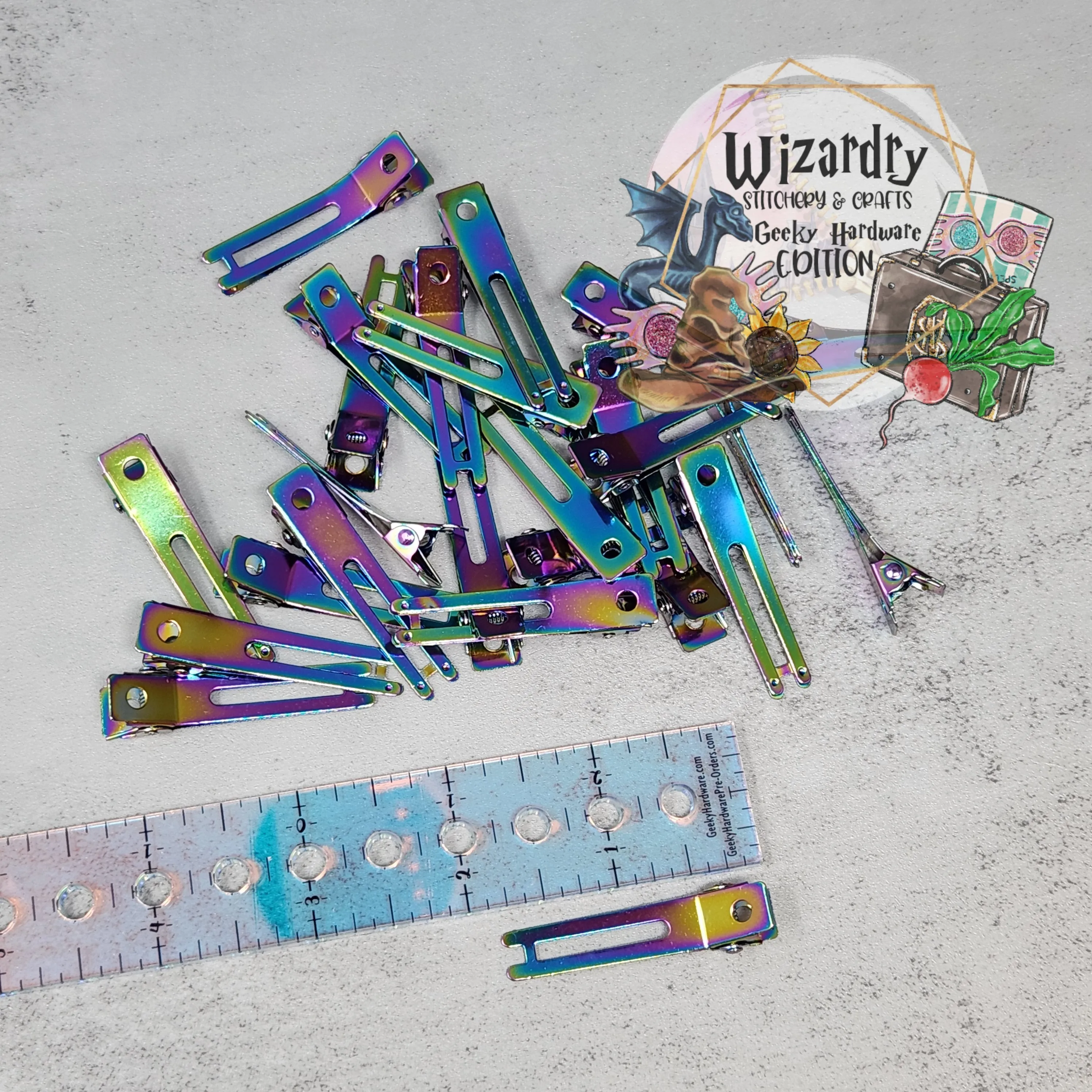 Rainbow Alligator Hair Clips 25pk