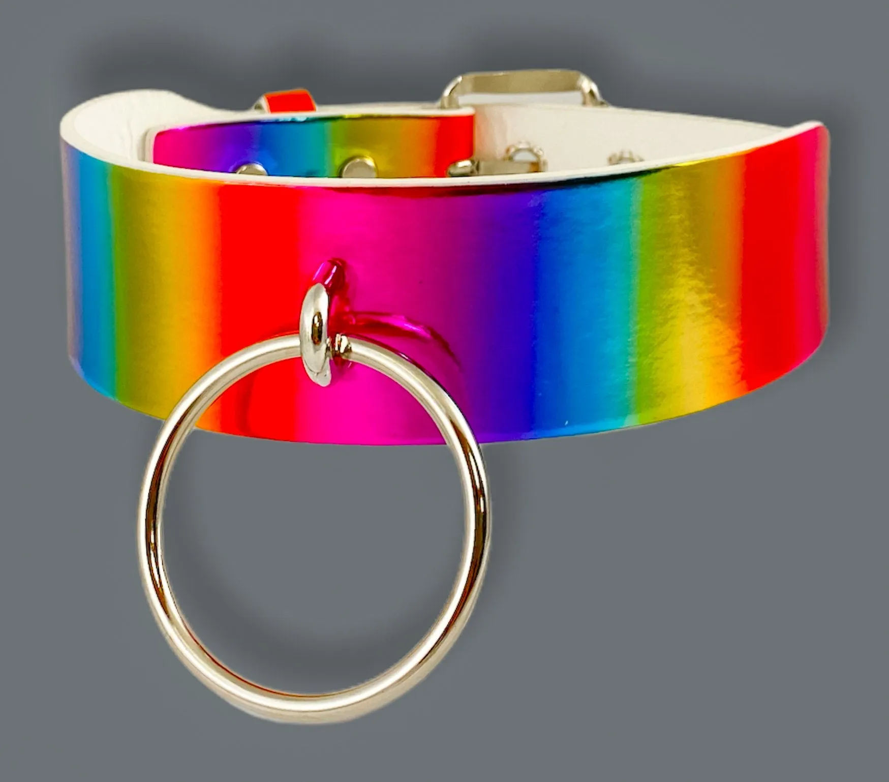 Rainbow Choker With U Ring And 2" Ring