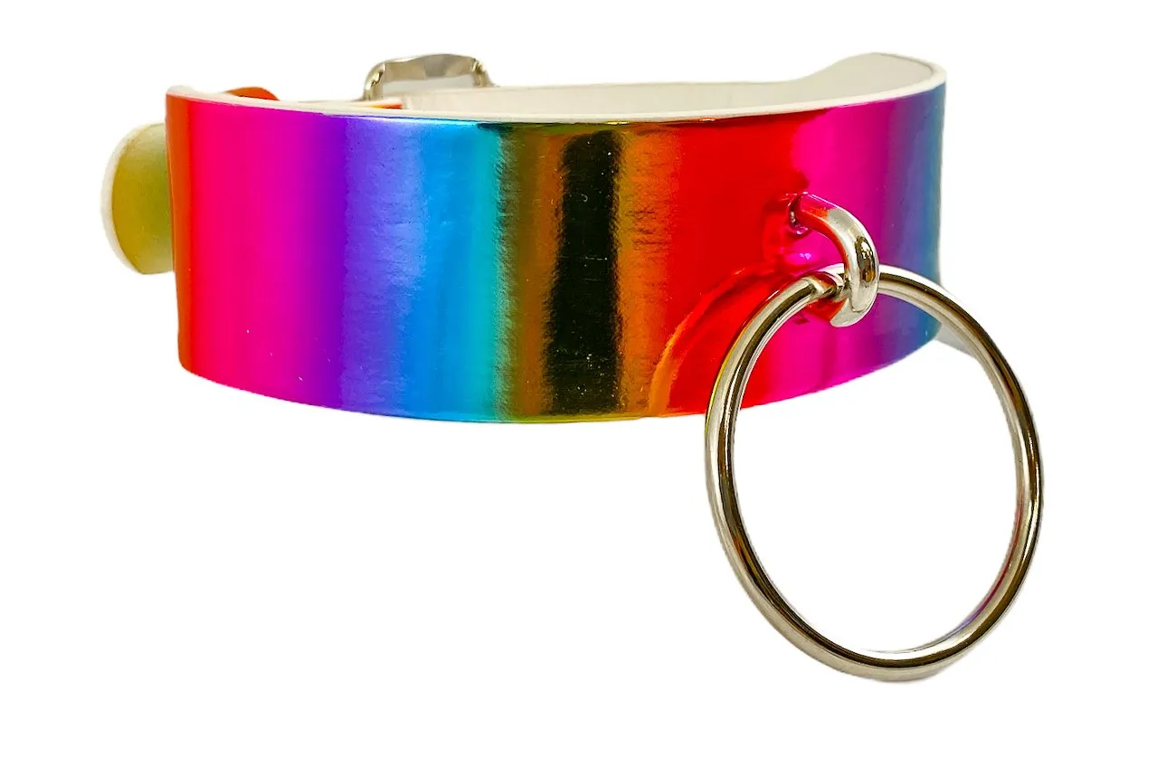 Rainbow Choker With U Ring And 2" Ring