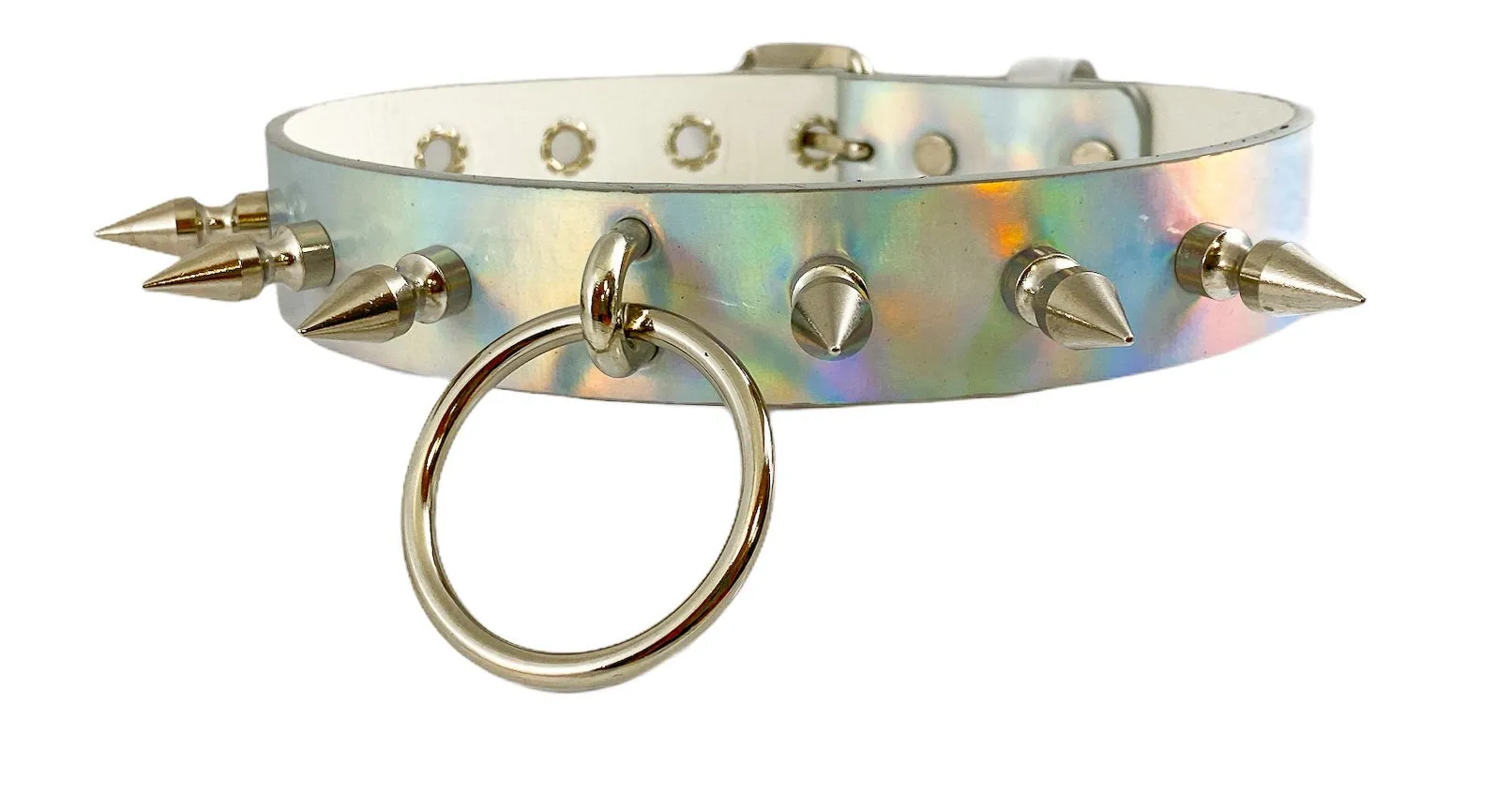 Rainbow Choker With U Ring And2" Ring. And  Spike