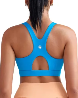 RUNNING GIRL Sports Bras for Women High Support,Racerback Molded Cup Sports Bra with Sewn in Pads