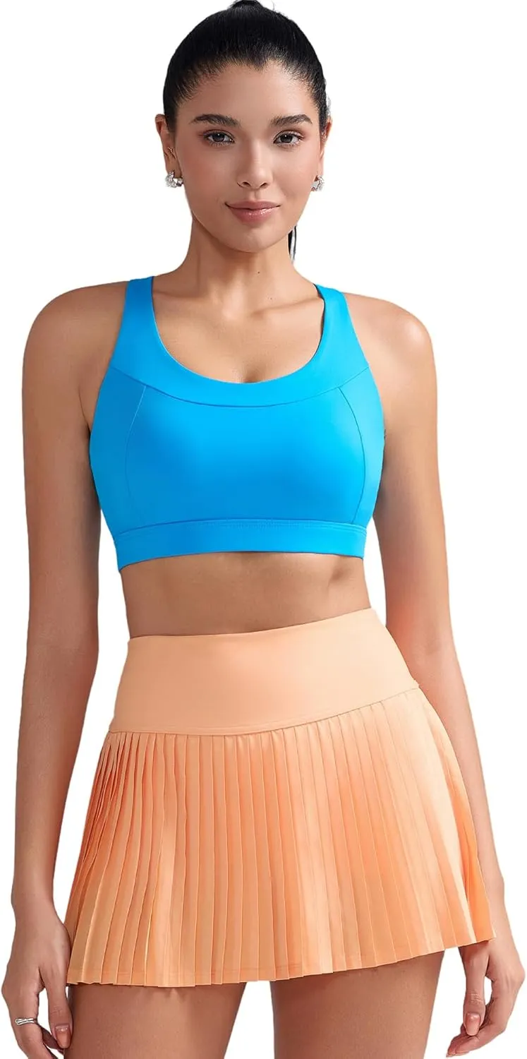 RUNNING GIRL Sports Bras for Women High Support,Racerback Molded Cup Sports Bra with Sewn in Pads