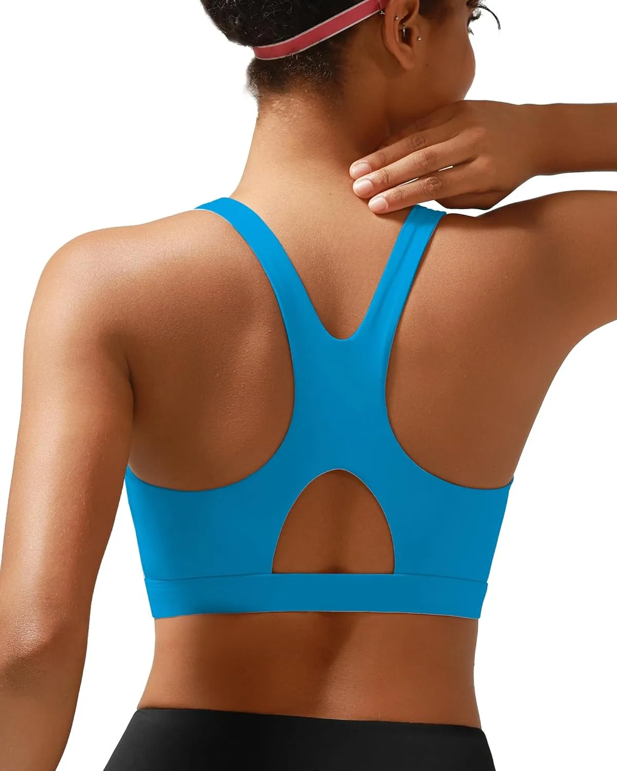 RUNNING GIRL Sports Bras for Women High Support,Racerback Molded Cup Sports Bra with Sewn in Pads