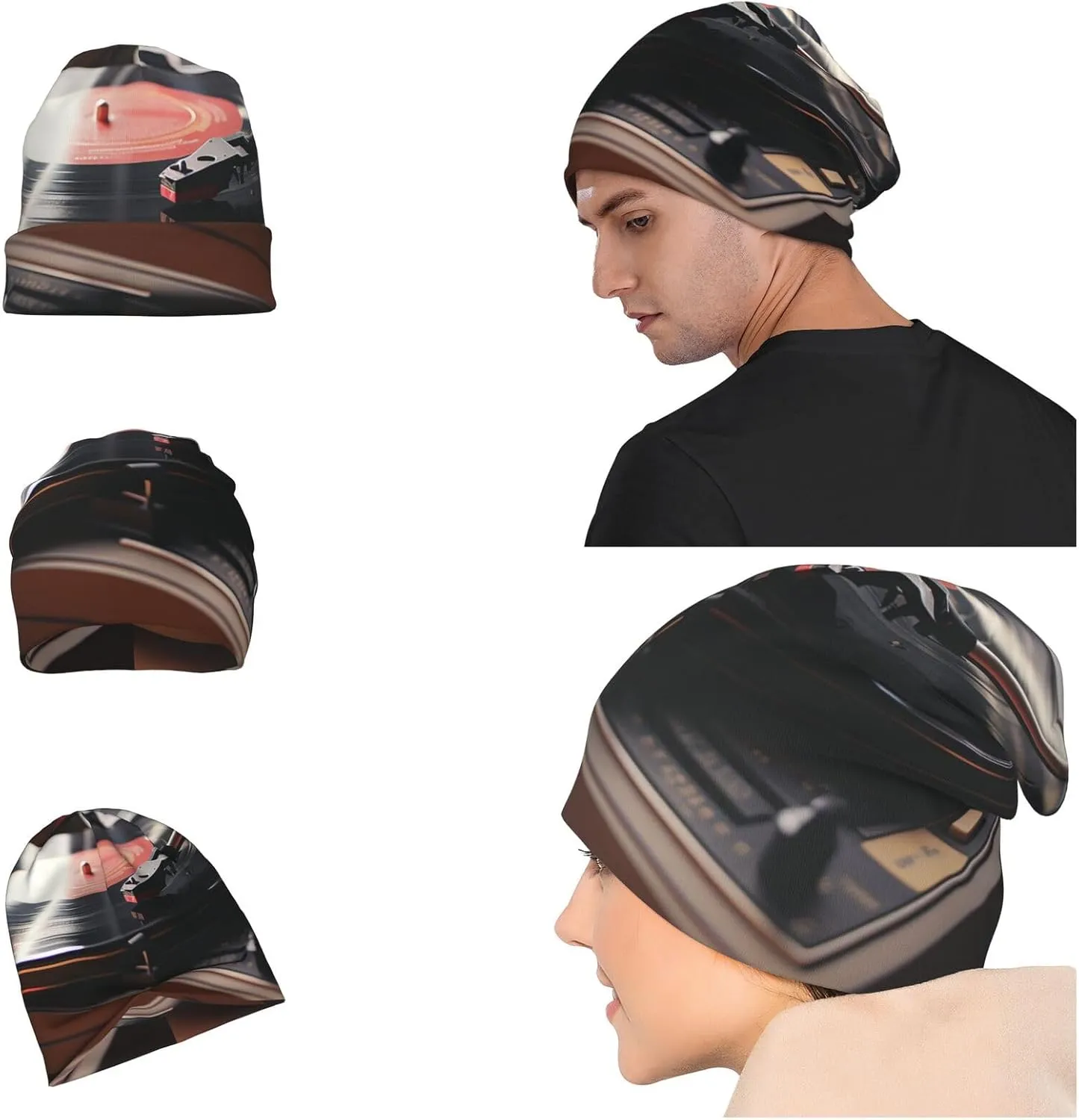 Slouchy Beanie Hat Casual Fashionable Hat Skull Cap Yellow Butterfly Flower Knit Hat for Women Man