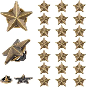 SUPERFINDINGS Alloy Star Badge Lapel Pin Brooches Military Award Pins July Memorial Day Stars for Backpack Clothes