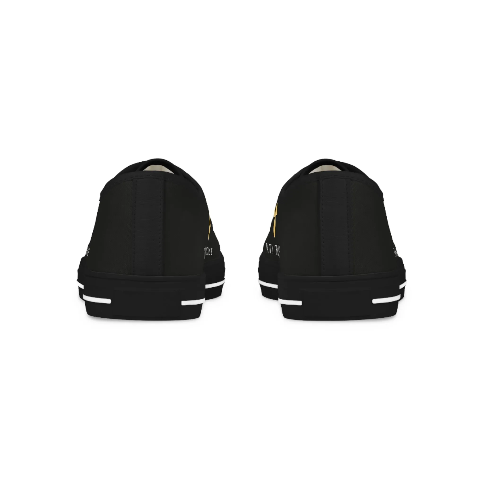 Tasty Tease Men's Low Top Sneakers (Black on Black)
