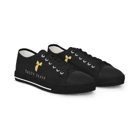 Tasty Tease Men's Low Top Sneakers (Black on Black)