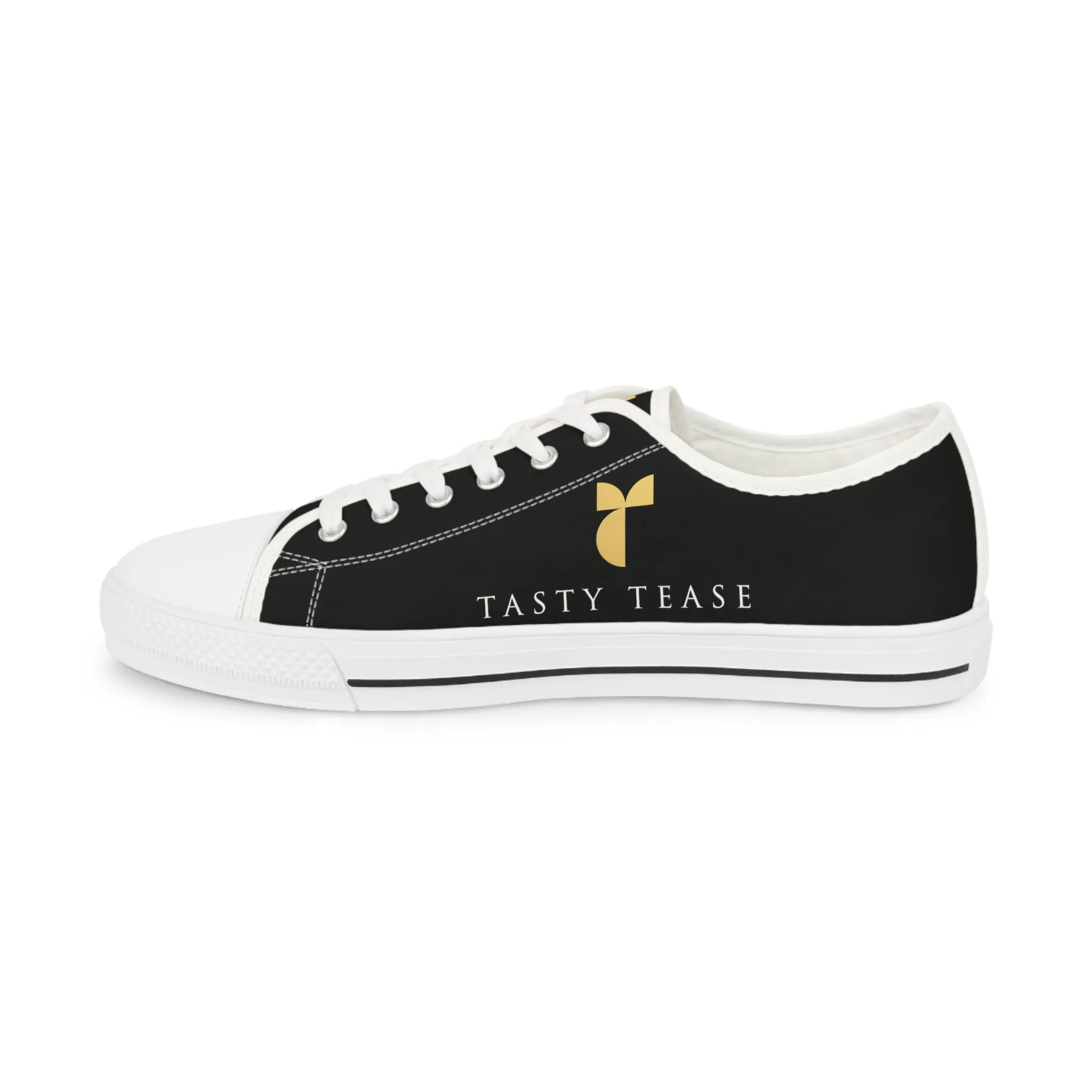 Tasty Tease Men's Low Top Sneakers (Black on Black)