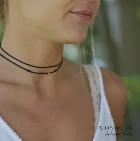 Ultra Thin Black Wrap Choker