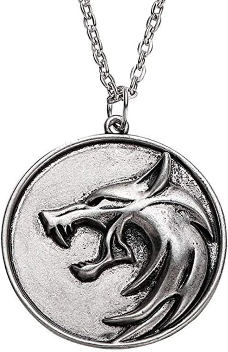 Witcher Medallion Necklace Witcher Necklace for Men Geralt of Rivia Wolf Necklace for Men Wild Hunt Wolf Jewelry for Men Witcher Costume Accessories