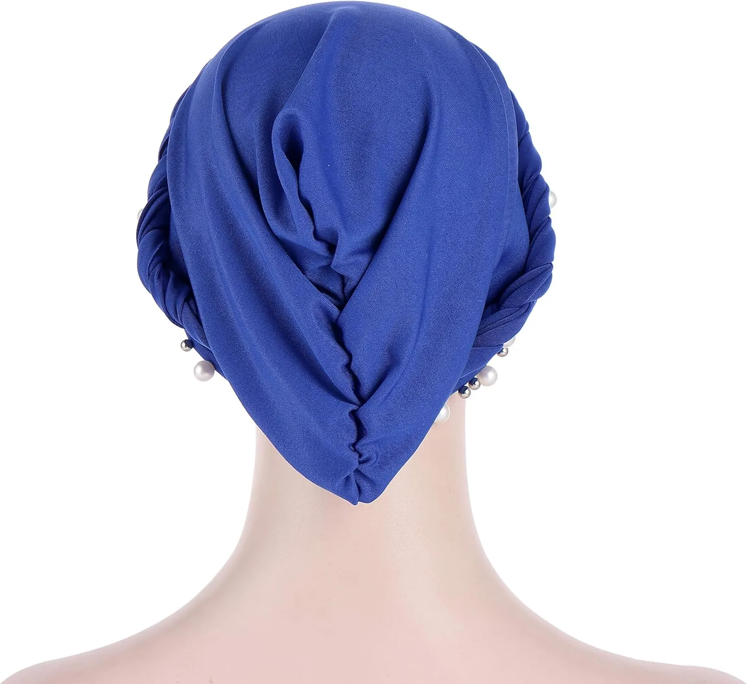 Women Hijab Beading Pearl Braid Turban Hat Head Scarf Cancer Chemo Beanies Bandana Headwrap Cap